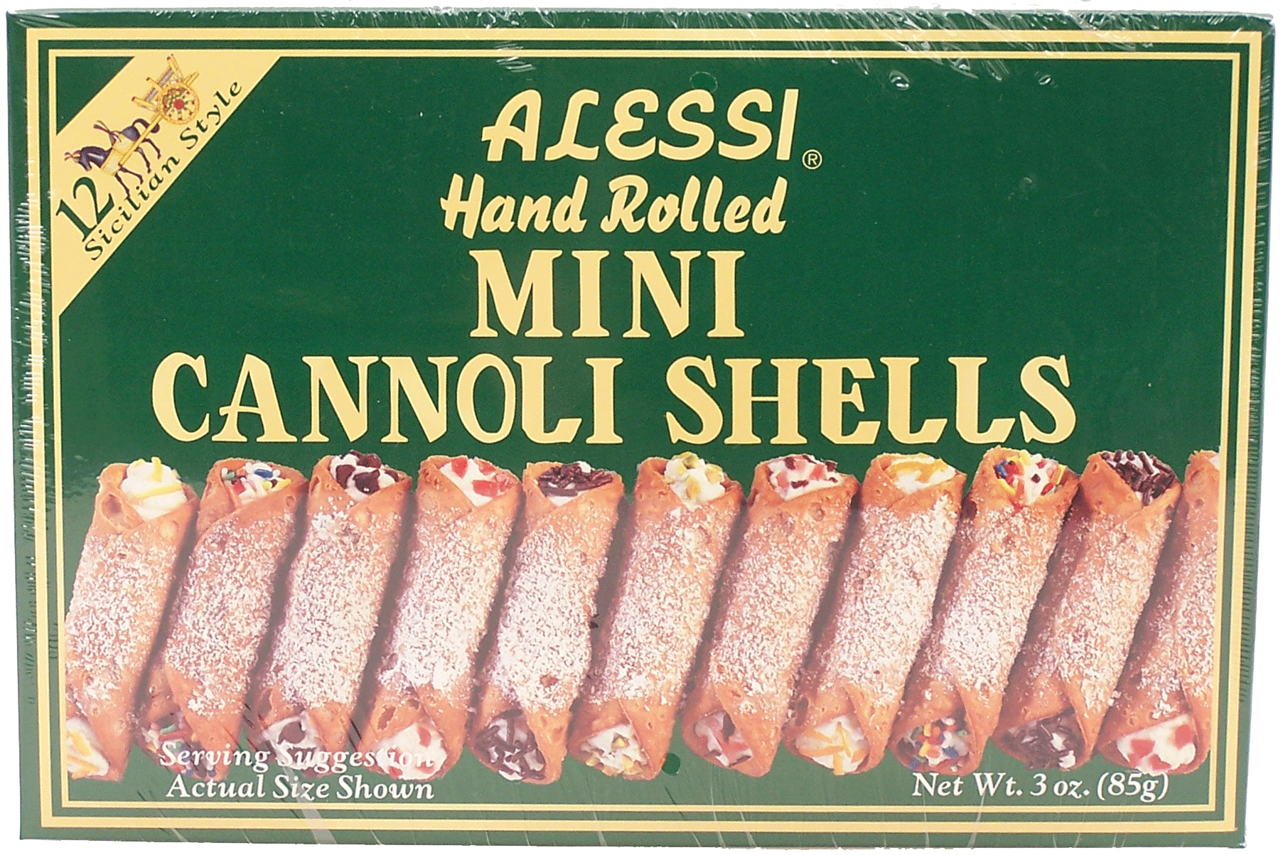 Alessi&nbsp;&nbsp;mini cannoli shells, hand rolled, 12-count, sicilian style Full-Size Picture